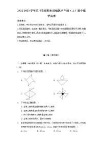 四川省绵阳市涪城区2022-2023学年八年级上学期期中数学试卷(含答案)