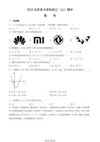 2022年北京育才学校初三（上）期中数学试试卷含答案