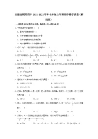 安徽省铜陵市第四中学2021-2022学年七年级上学期期中考试数学试卷（含答案）