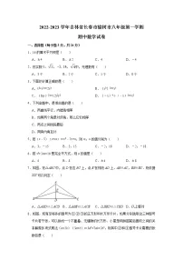 吉林省长春市榆树市2022-2023学年八年级上学期期中数学试卷+(含答案)
