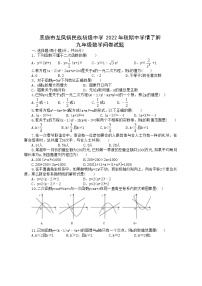 湖北省恩施市龙凤镇民族初级中学2022-2023学年秋期中学情了解九年级数学试题+（含答案）