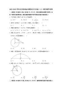 江苏省南京市溧水区2022-2023学年九年级上学期期中数学试卷(含答案)