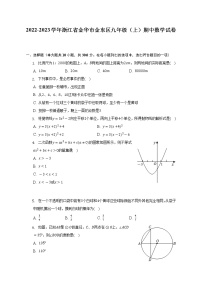 2022-2023学年浙江省金华市金东区九年级（上）期中数学试卷（含解析）