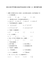 2022-2023学年浙江省金华市金东区七年级（上）期中数学试卷（含解析）