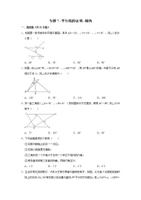 北师大数学初二上册-期末复习专题7-平行线的证明