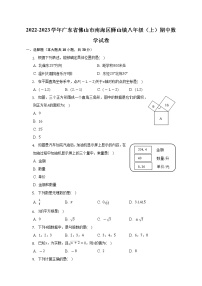 2022-2023学年广东省佛山市南海区狮山镇八年级（上）期中数学试卷（含解析）