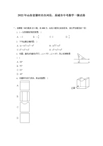 2022年山东省德州市齐河县、禹城市中考数学一模试卷（含解析）