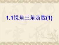 浙教版九年级下册1.1 锐角三角函数课前预习课件ppt