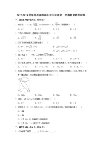 四川省成都市第七中学2022-2023学年上学期八年级期中数学试卷 (含答案)