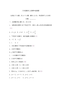 北师大版八年级数学上册期中检测题(word版，含答案)