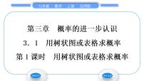 初中数学北师大版九年级上册第三章 概率的进一步认识1 用树状图或表格求概率习题ppt课件