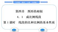 初中数学北师大版九年级上册第四章 图形的相似1 成比例线段习题ppt课件