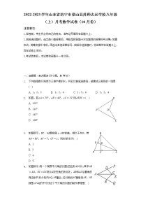 2022-2023学年山东省济宁市梁山县苏师志远学校八年级（上）月考数学试卷（10月份）（含解析）