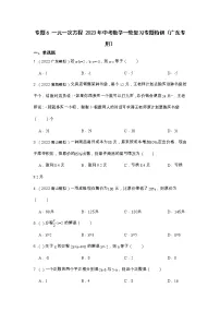 专题6 一元一次方程 2023年中考数学一轮复习专题特训(广东专用)