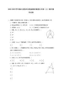 2022-2023学年浙江省杭州市观成教育集团九年级（上）期中数学试卷（含解析）