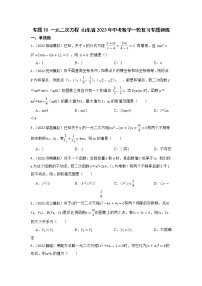 专题10 一元二次方程 山东省2023年中考数学一轮复习专题训练