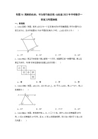 专题16 图形的认识、平行线与相交线 山东省2023年中考数学一轮复习专题训练