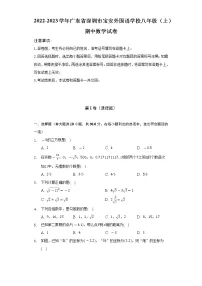 2022-2023学年广东省深圳市宝安外国语学校八年级（上）期中数学试卷（含解析）