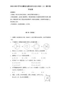 安徽省合肥市庐江县2022-2023学年上学期九年级期中数学试卷(含答案)