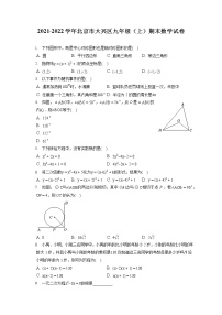 2021-2022学年北京市大兴区九年级（上）期末数学试卷（含答案解析）