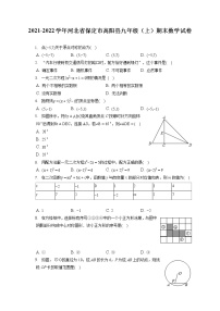 2021-2022学年河北省保定市高阳县九年级（上）期末数学试卷（含答案解析）