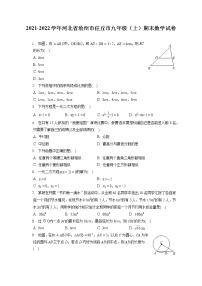 2021-2022学年河北省沧州市任丘市九年级（上）期末数学试卷（含答案解析）