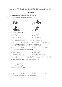 2018-2019学年雅礼中学八年级（上）期中数学试卷（去答案）