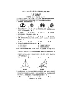 江苏省宿迁市沭阳县怀文中学2022-2023学年八年级上学期数学期中调研卷（含答案）