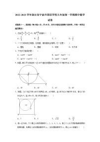 浙江省宁波外国语学校2022-2023学年九年级上学期期中数学试卷(含答案)