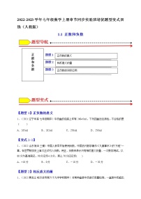 初中数学人教版七年级上册1.1 正数和负数巩固练习