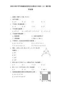 福建省泉州市安溪县2022-2023学年八年级上学期期中数学试卷 (含答案)