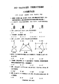 江苏省淮安市2022-2023学年八年级上学期期中数学试卷