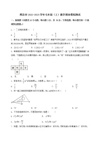 河南省辉县市2022-2023学年七年级（上）数学期末模拟测试（含答案及详解）