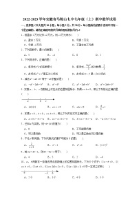 安徽省马鞍山市第七中学2022-2023学年七年级上学期期中考试数学试题（含答案）