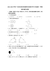 广东省东莞市南城阳光实验中学2022-2023学年八年级上学期期中数学试卷（含答案）