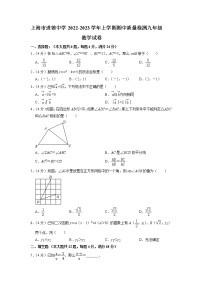 上海市进德中学2022-2023学年九年级上学期期中质量检测数学试卷（含答案）