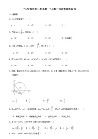 初中数学苏科版九年级下册7.3 特殊角的三角函数课后作业题