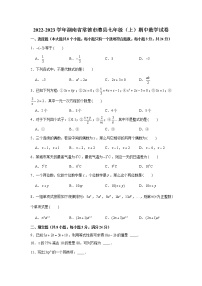 湖南省常德市澧县2022-2023学年七年级上学期期中数学试卷 (含答案)