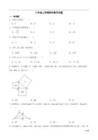 吉林省长春市绿园区2022年八年级上学期期末数学试题(附答案）