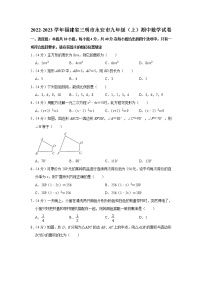 福建省三明市永安市2022-2023学年九年级上学期期中数学试卷 (含答案)