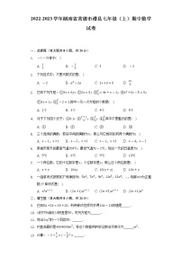 湖南省常德市澧县2022-2023学年七年级上学期期中数学试卷  (含答案)