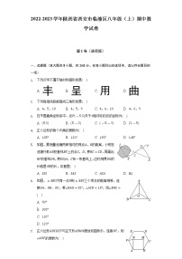 陕西省西安市临潼区2022-2023学年八年级上学期期中数学试卷  (含答案)