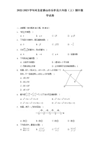 河北省唐山市乐亭县2022-2023学年八年级上学期期中数学试卷 (含答案)