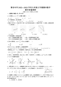 安徽省涡阳县曹市中学 2022-2023学年九年级上学期期中数学试卷 (含答案)