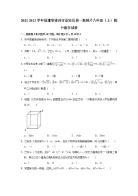 福建省漳州市诏安县初中第一教研片2022-2023学年八年级上学期期中考试数学试题(含答案)