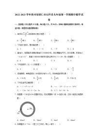 贵州省铜仁市石阡县2022-2023学年七年级上学期期中质量监测数学试题(含答案)