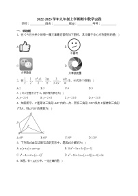 黑龙江省大庆市肇州县肇州中学2022-2023学年九年级上学期期中考试数学试题(含答案)