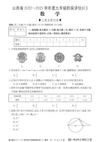 山西省2022-2023学年度九年级第三阶段阶段评估数学（人教版）试题无答案