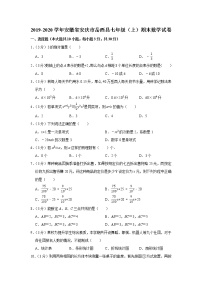 2019-2020学年安徽省安庆市岳西县七年级（上）期末数学试卷