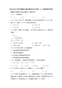 2020-2021学年安徽省合肥市肥东县七年级（上）期末数学试卷